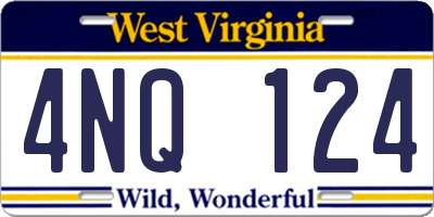 WV license plate 4NQ124