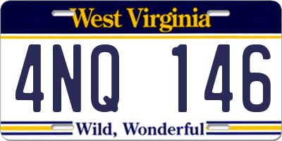 WV license plate 4NQ146
