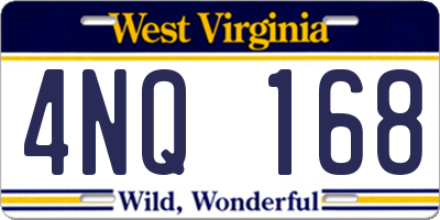 WV license plate 4NQ168