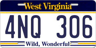 WV license plate 4NQ306