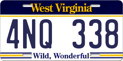 WV license plate 4NQ338