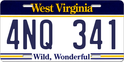 WV license plate 4NQ341