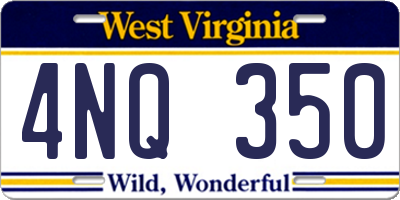 WV license plate 4NQ350
