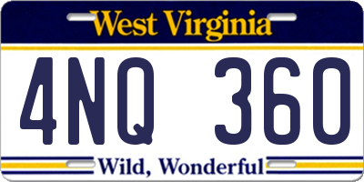 WV license plate 4NQ360