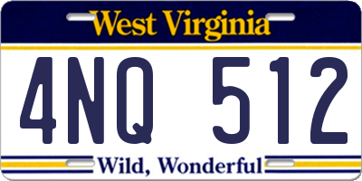 WV license plate 4NQ512