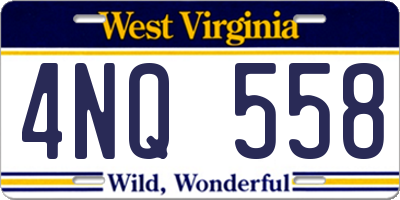 WV license plate 4NQ558