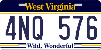 WV license plate 4NQ576