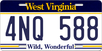 WV license plate 4NQ588
