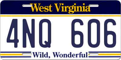 WV license plate 4NQ606