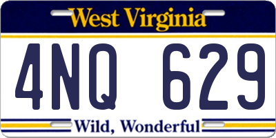 WV license plate 4NQ629