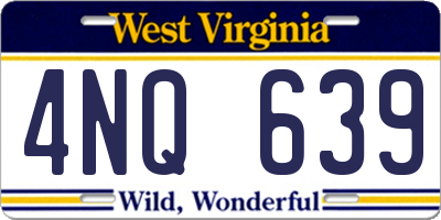WV license plate 4NQ639