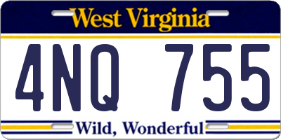 WV license plate 4NQ755