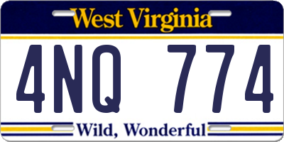 WV license plate 4NQ774