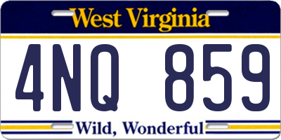WV license plate 4NQ859