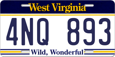 WV license plate 4NQ893