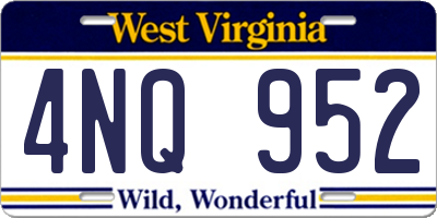 WV license plate 4NQ952