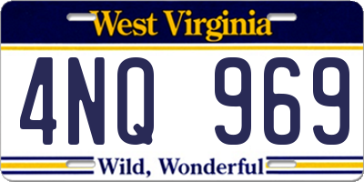 WV license plate 4NQ969
