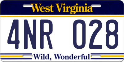 WV license plate 4NR028