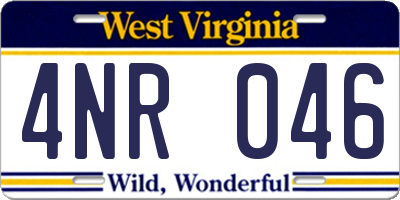 WV license plate 4NR046