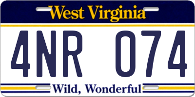 WV license plate 4NR074