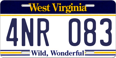 WV license plate 4NR083
