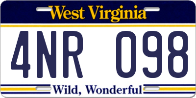 WV license plate 4NR098
