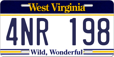 WV license plate 4NR198