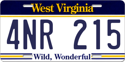 WV license plate 4NR215
