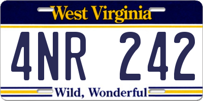 WV license plate 4NR242