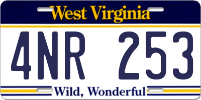 WV license plate 4NR253