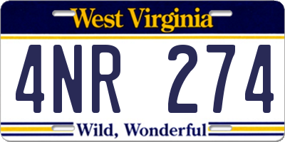 WV license plate 4NR274