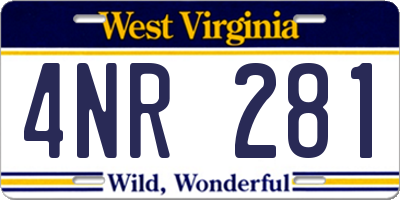 WV license plate 4NR281