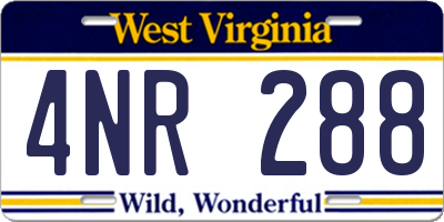 WV license plate 4NR288