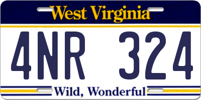 WV license plate 4NR324