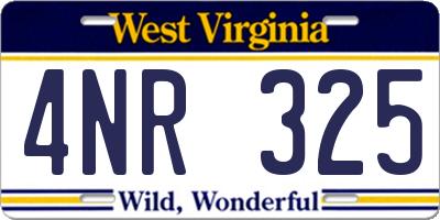 WV license plate 4NR325