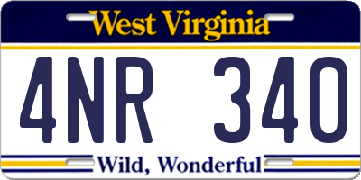 WV license plate 4NR340
