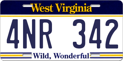 WV license plate 4NR342