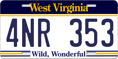 WV license plate 4NR353