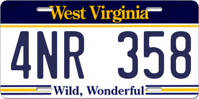 WV license plate 4NR358