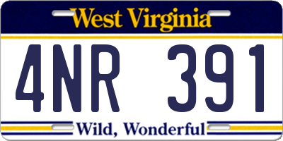 WV license plate 4NR391