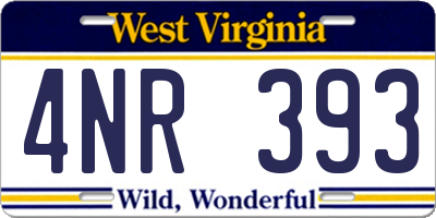 WV license plate 4NR393