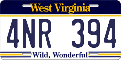 WV license plate 4NR394