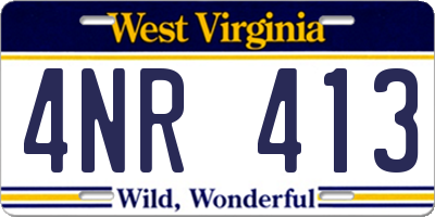 WV license plate 4NR413