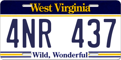WV license plate 4NR437