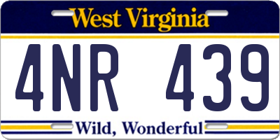 WV license plate 4NR439
