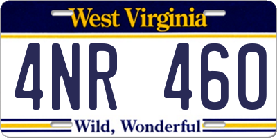 WV license plate 4NR460