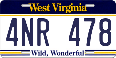 WV license plate 4NR478