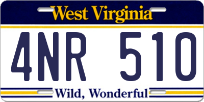 WV license plate 4NR510
