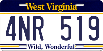 WV license plate 4NR519