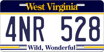 WV license plate 4NR528